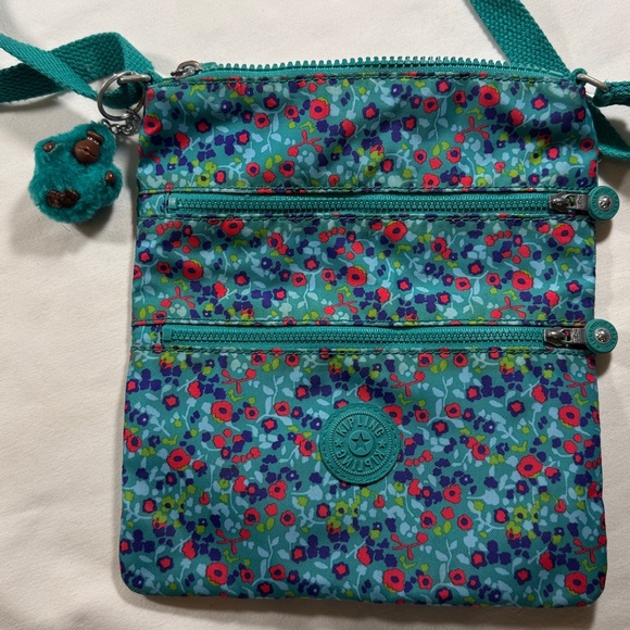 Kipling Teal Floral Crossbody Bag - Picture 8 of 9